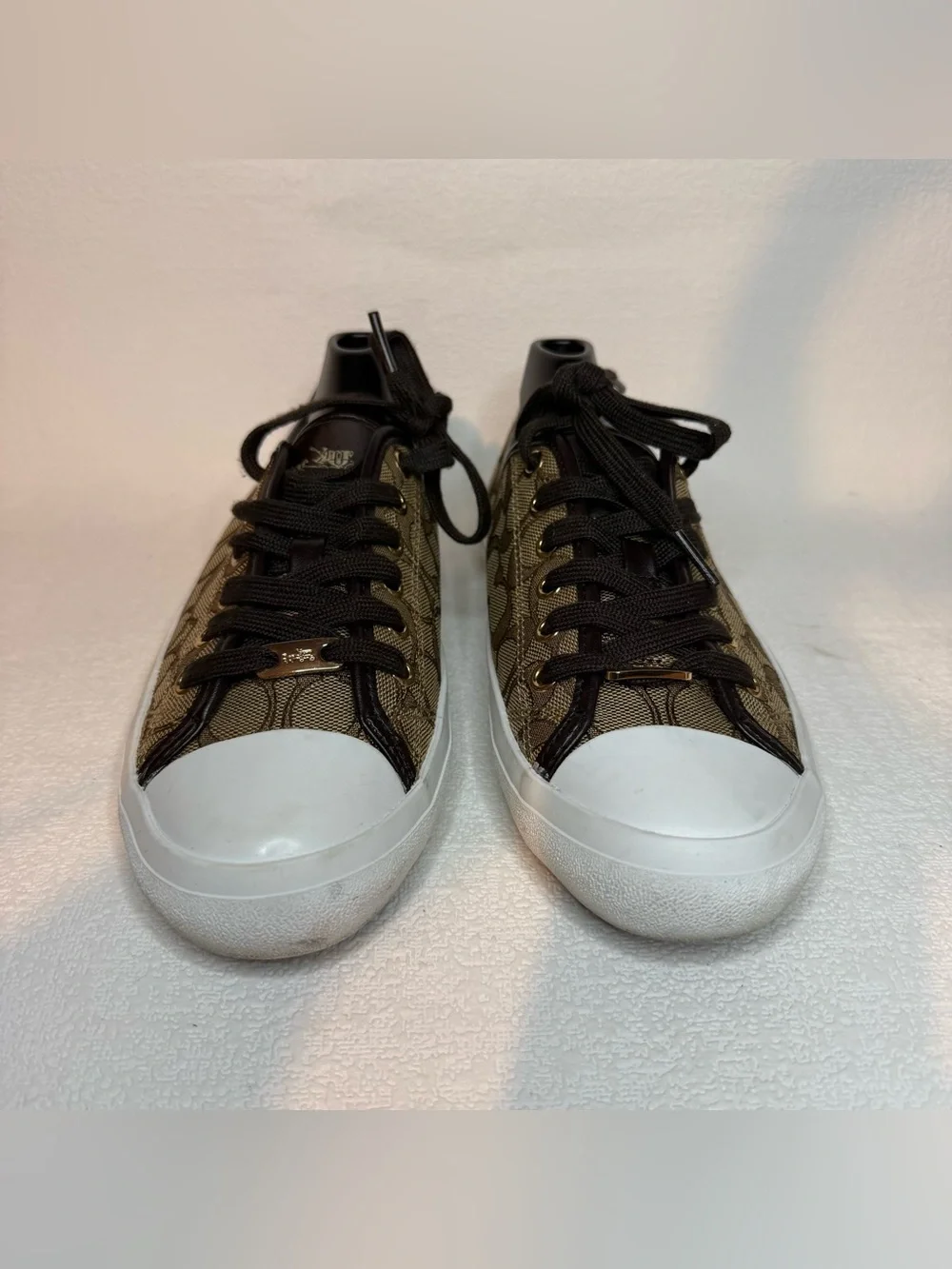 Coach Empire Signature Canvas Sneakers Women’s 8.5B Brown Khaki A00248